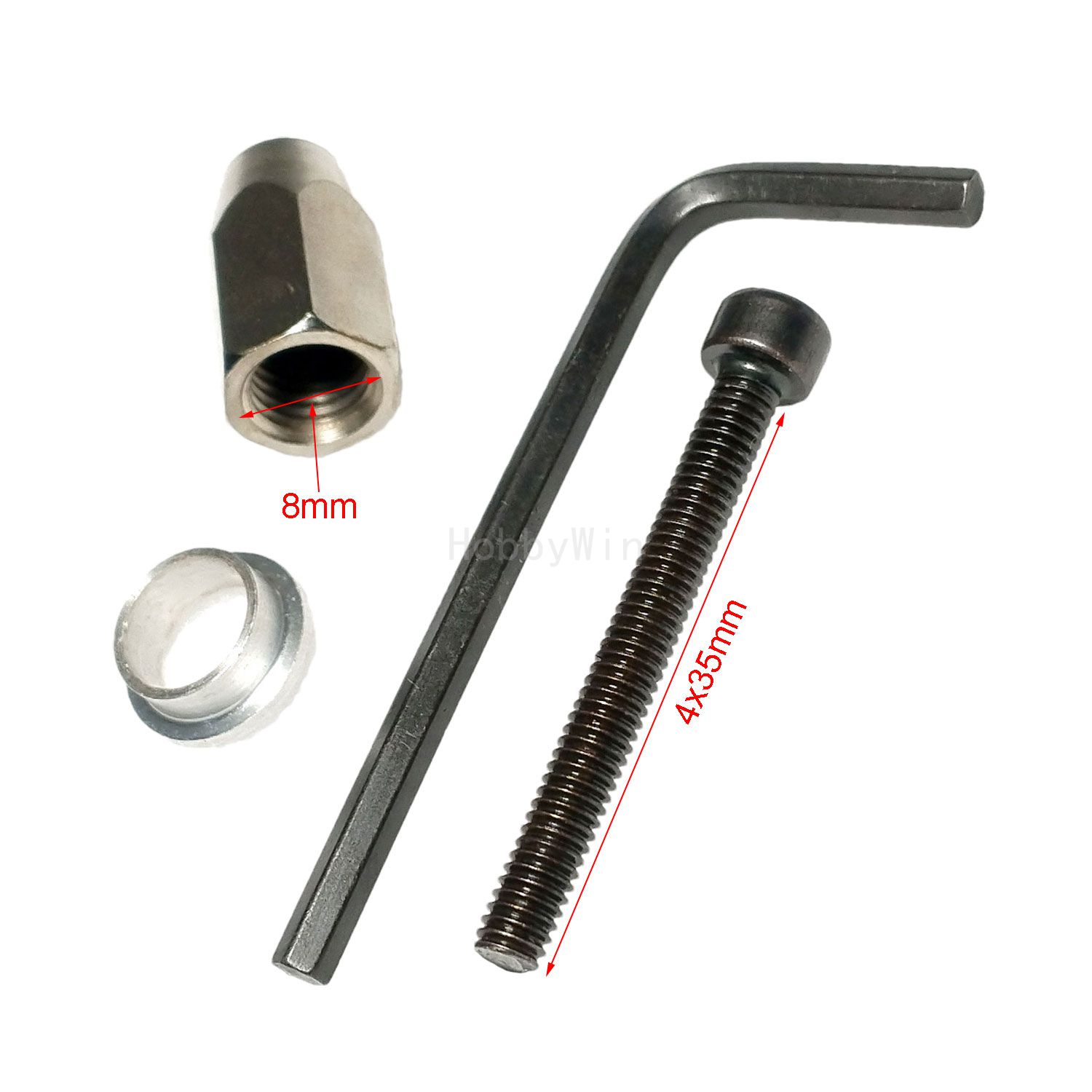 Rc Hobby Nut - 六角ナット 8mm & ネジ 4x25mm 2.75インチ