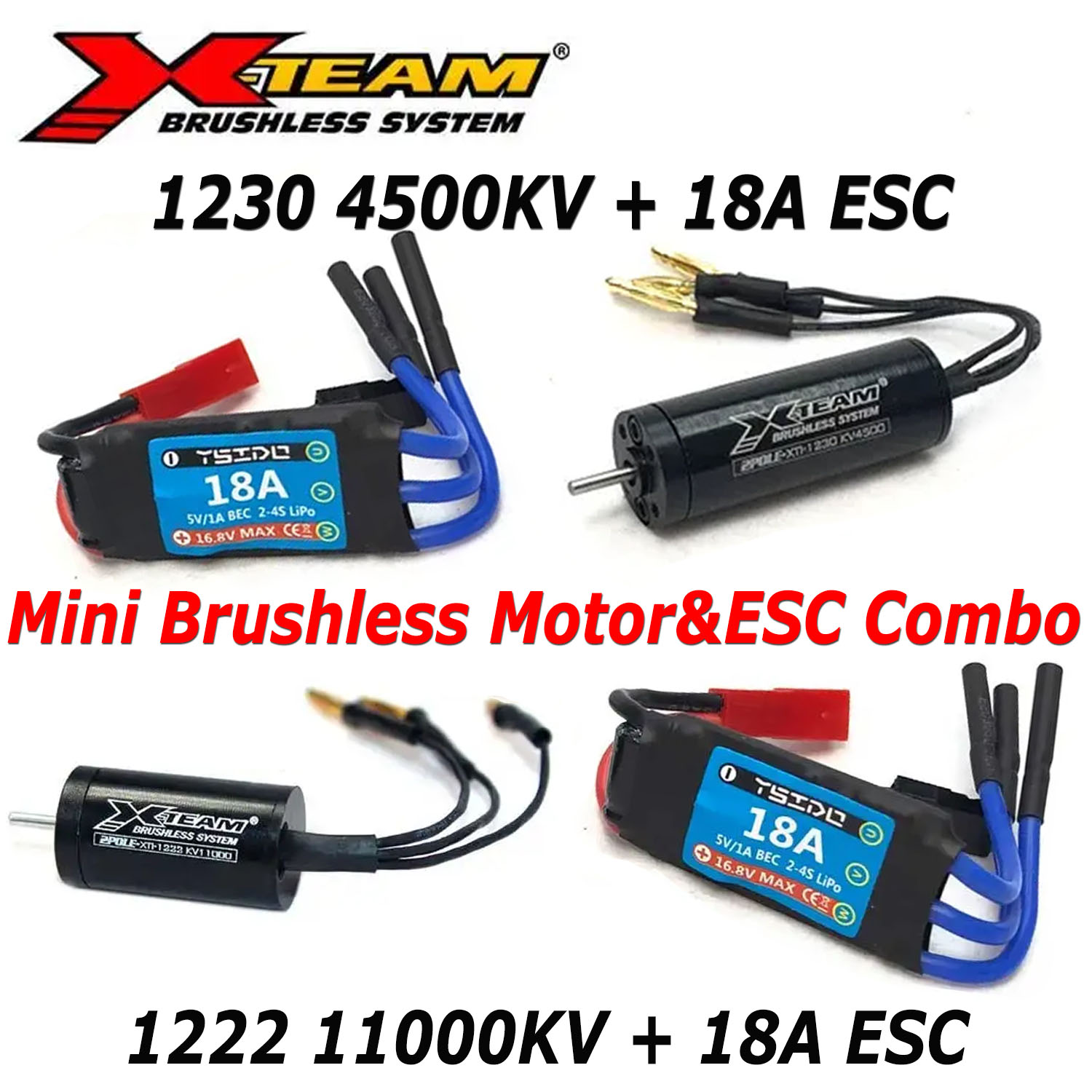 Rc Hobby Engine - X-TEAM 1222 1230 4500KV 11000KV ミニブラシレスモーター