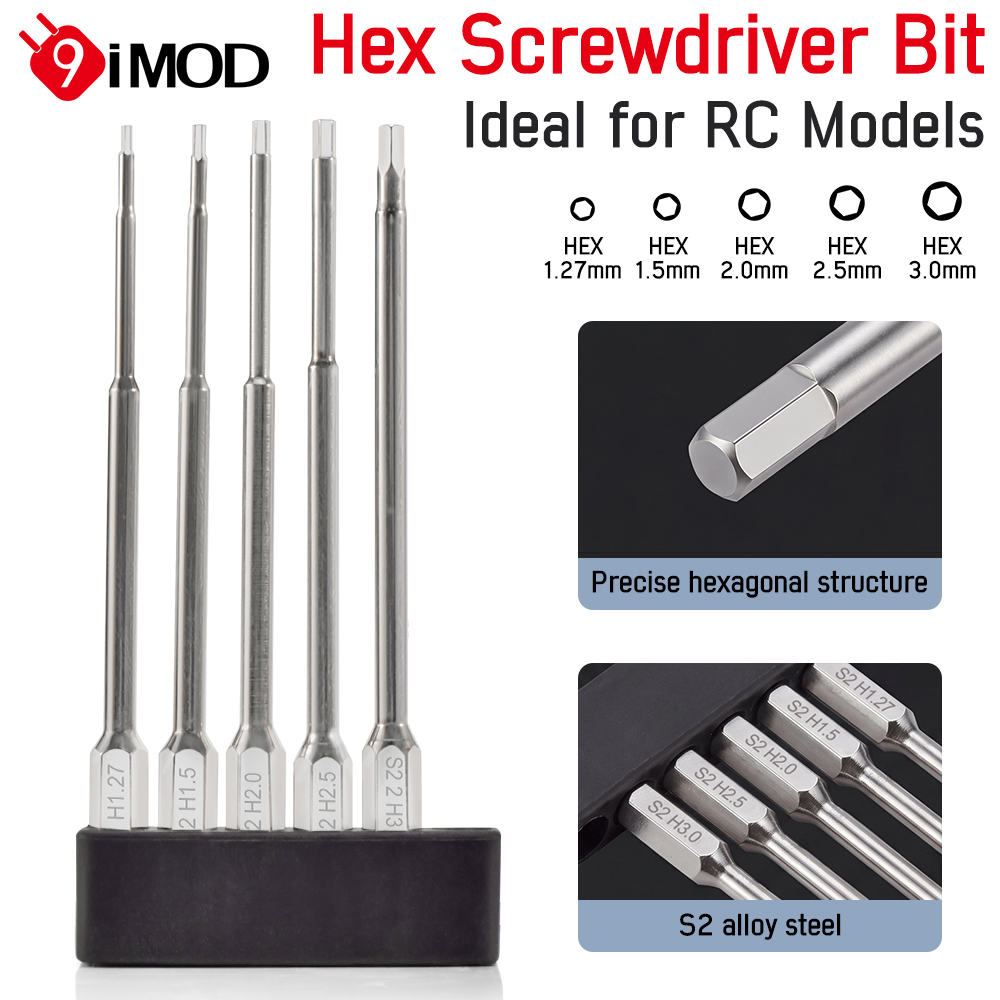 Rc Hobby Electric Screwdriver - 9IMOD 六角ドライバーセット 100mm 延長 1.27-3.0mm 合金鋼精密ドライバーキット