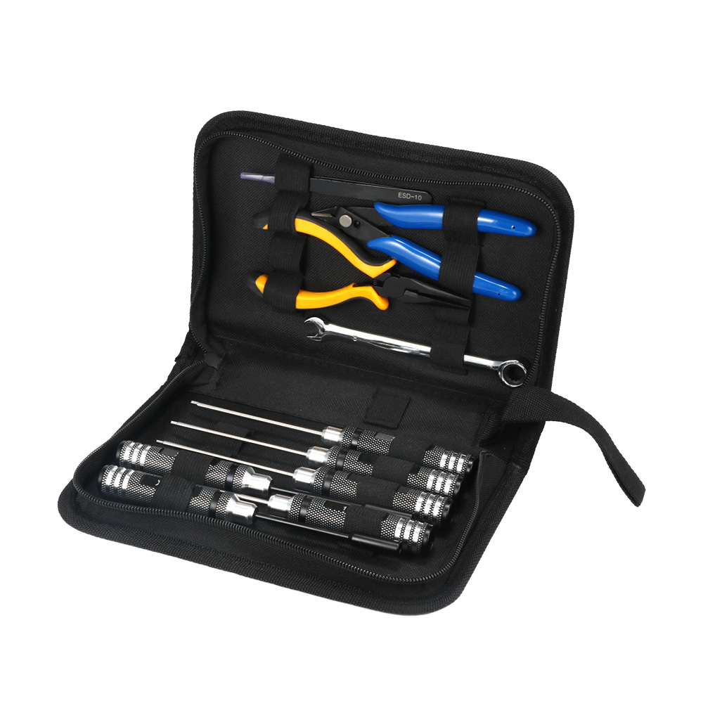 Rc Hobby Electric Screwdriver - 10個入り 10in1 FPVドローンRCツールキット 精密ドライバー プライヤー レンチセット