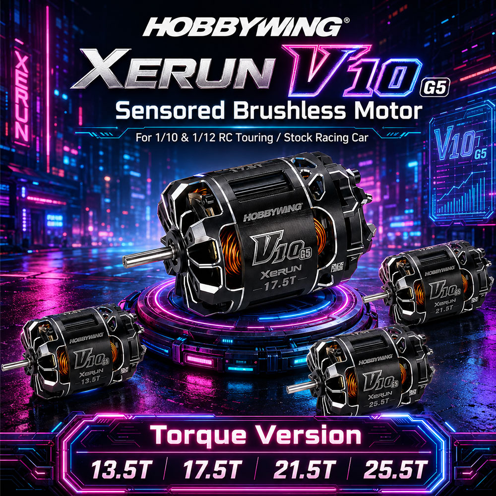 Rc Hobby Engine - HOBBYWING XERUN V10 G5 標準＆トルクセンサー付きブラシレスモーター 1/10