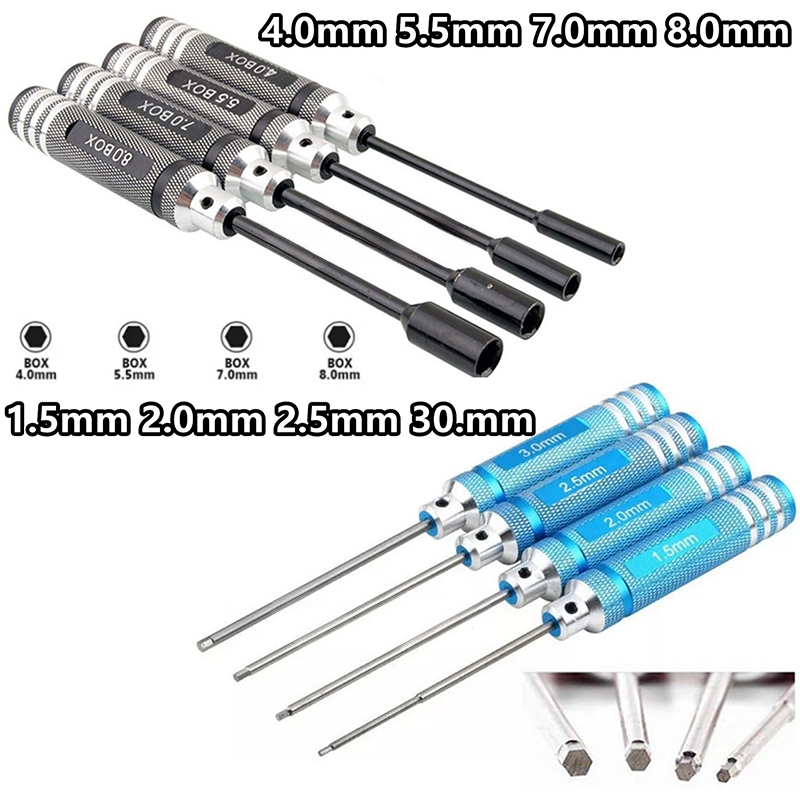4 個チタン六角ドライバーセット 1.5/2.0/2.5/3 - Rc Hobby Electric Screwdriver のレビューと価格