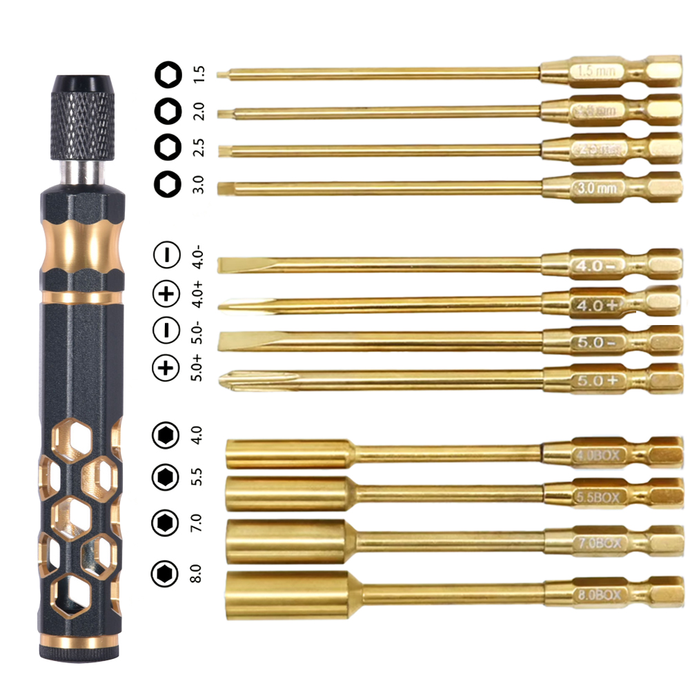 RC メタル六角ドライバーセット 1.5mm 2.0mm 2 - Rc Hobby Electric Screwdriver のレビューと価格
