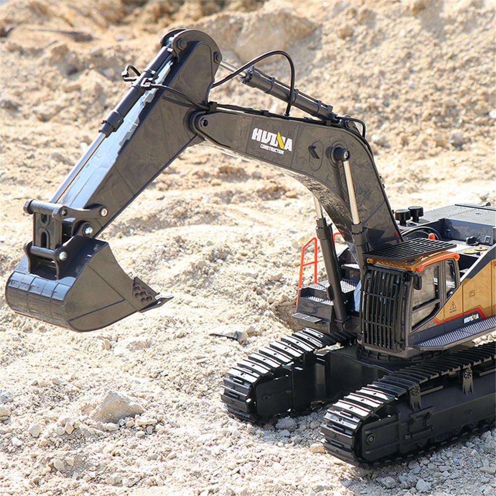 Huina-男の子用の大型リモコン合金掘削機、22チャンネル - Rc Hobby Excavator のレビューと価格