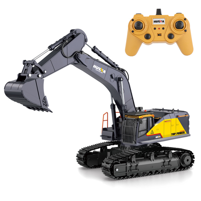 Huina-男の子用の大型リモコン合金掘削機、22チャンネル - Rc Hobby Excavator のレビューと価格