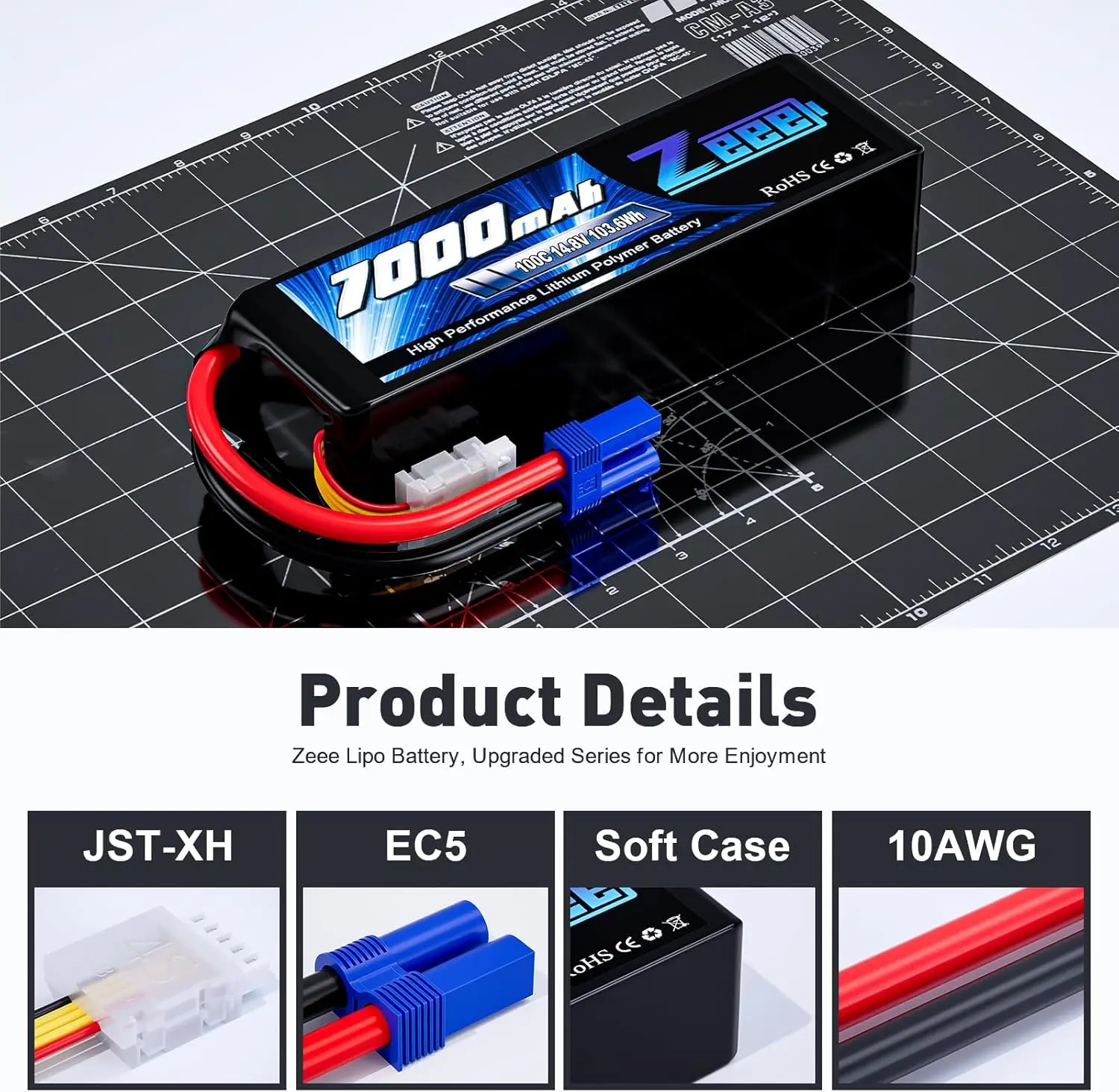 Zeee-fpv-ドローンリポバッテリー,ec5プラグ付きソ - Rc Hobby Land のレビューと価格