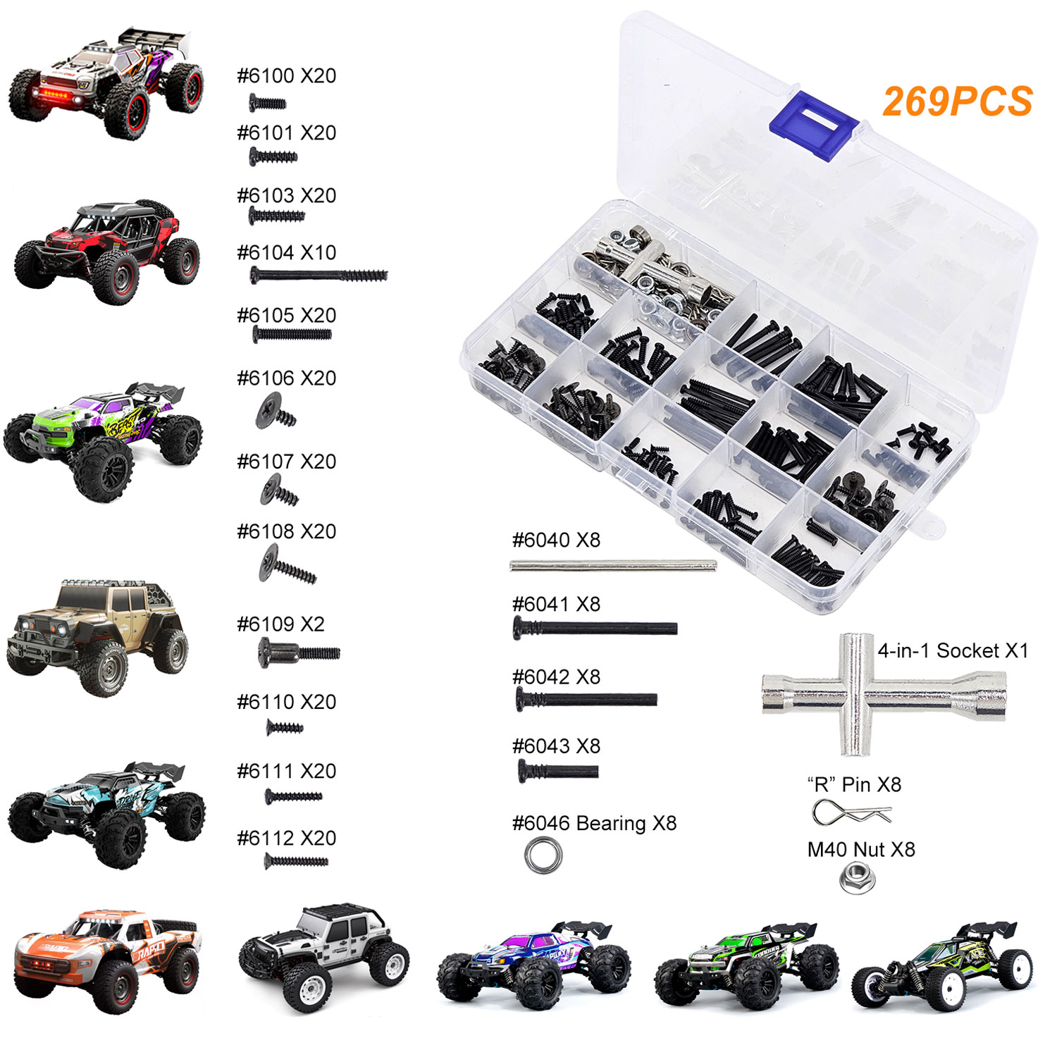 SCY 269 ピース RC カーツールキット ネジ、ピン、 - Rc Hobby Nut のレビューと価格