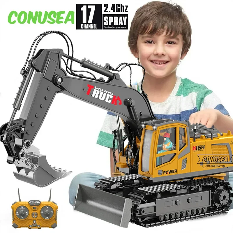 子供用合金ショベルおもちゃ,ラジコン車,エンジニアリング,電 - Rc Hobby Excavator のレビューと価格