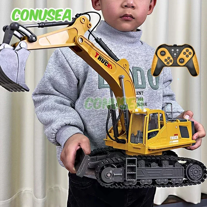 子供用合金ショベルおもちゃ,ラジコン車,エンジニアリング,電 - Rc Hobby Excavator のレビューと価格