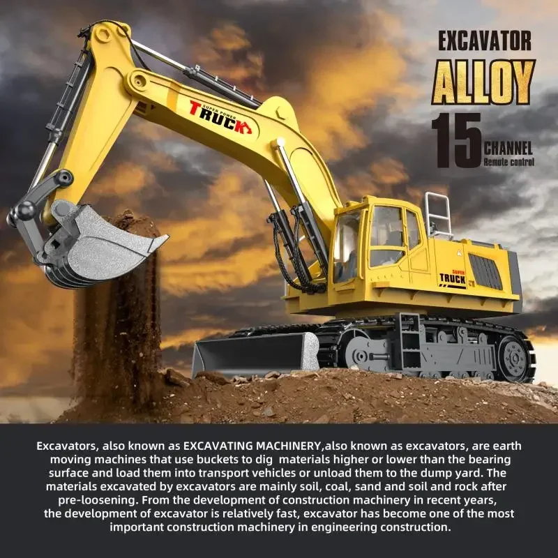 子供用合金ショベルおもちゃ,ラジコン車,エンジニアリング,電 - Rc Hobby Excavator のレビューと価格